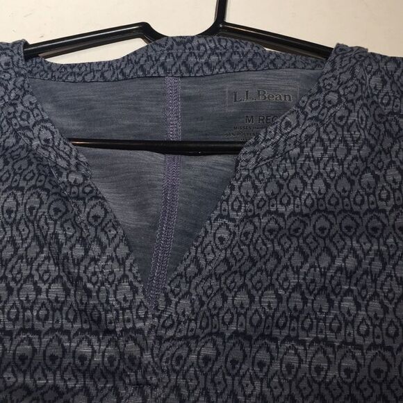 L.L. Bean V-Neck Short Sleeve Top - Medium, Bluish Purple - Picture 5 of 7